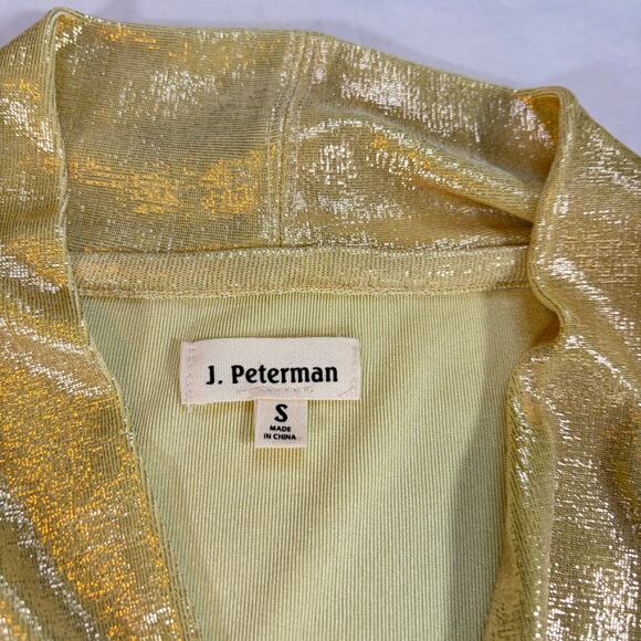 J. Peterman womens gold wrap blouse long sleeve tunic Size S. holiday party - Picture 3 of 8
